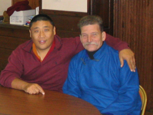 Tim Nelson pictured with Gankar Rinpoche in 2004.